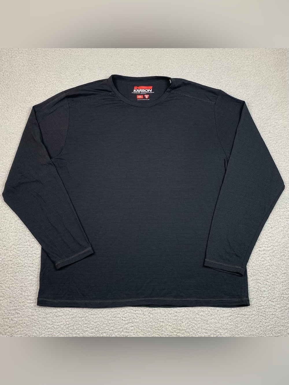 Karbon Men's Size XXL Merino Wool Blend T Shirt Long Sleeve Crewneck Black **